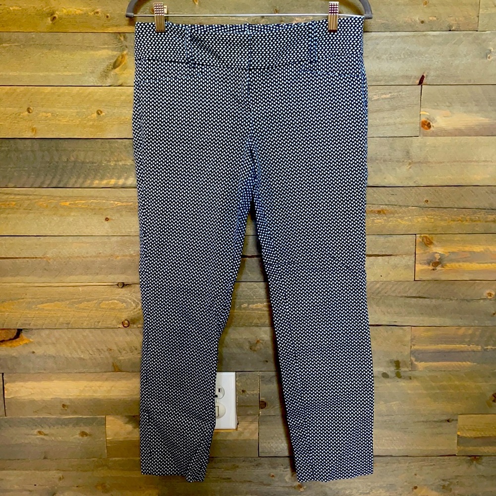 Limited Navy and white patterned crop pants
